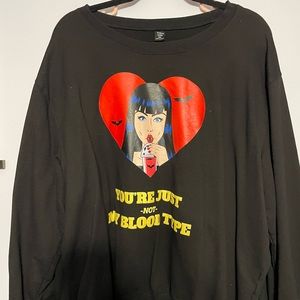 "Not My Blood Type" vampire pullover
